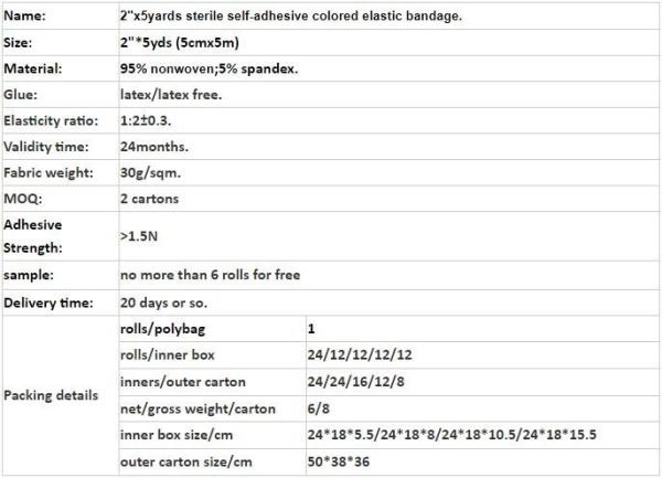 2x5yards self-adhesive camo colored elastic cohesive bandage, breathable waterproof camouflage home care products kines