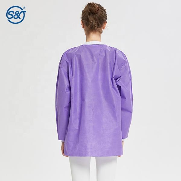High Quality Non woven Fabric Laboratory Coat Lab Coat Jacket Disposable  Lab Coat White