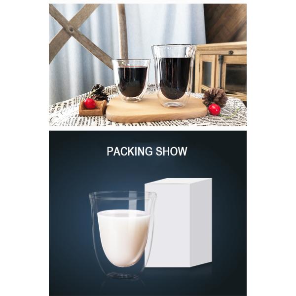 Микроволна чашки прозрачной двойной стены стеклянная/сейф судомойки для кофе/молока