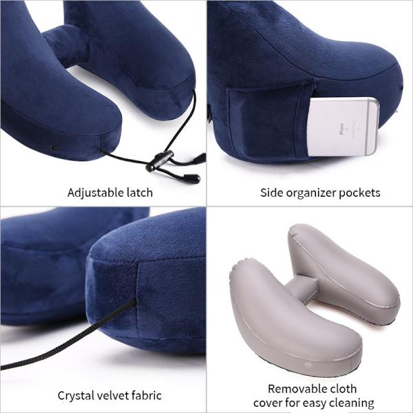 U Shaped Neck Support Travel Memory Foam Inflatable Comfortable Airplane Neck Pillow