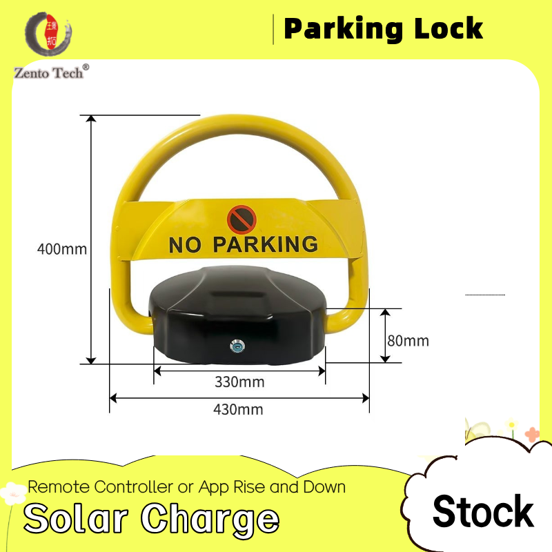 Zento Heavy Duty Remote Control Parking Lock Smart App Operated Anti-Theft Car Reserved Parking Lock Waterproof Auto Parking Spot Lock with Alarm System