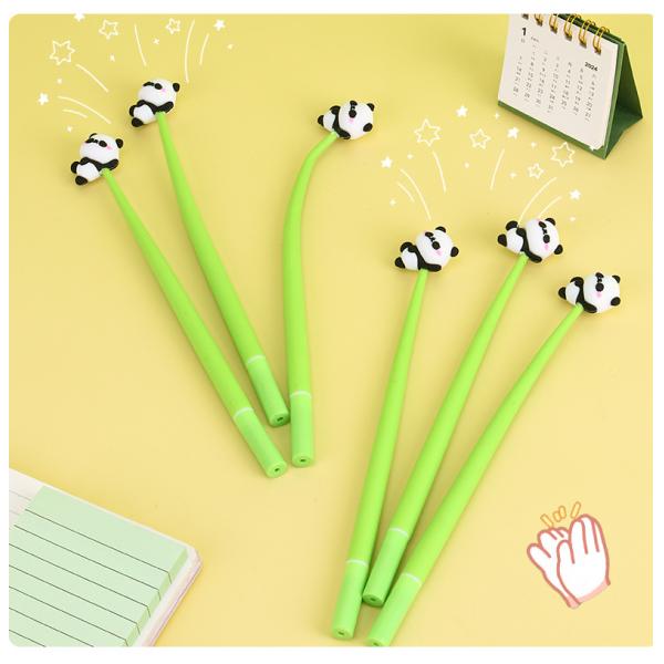 0.5mm Cute Panda Creative Gel Ink Pen Student Stationery Silicone Gel Pen