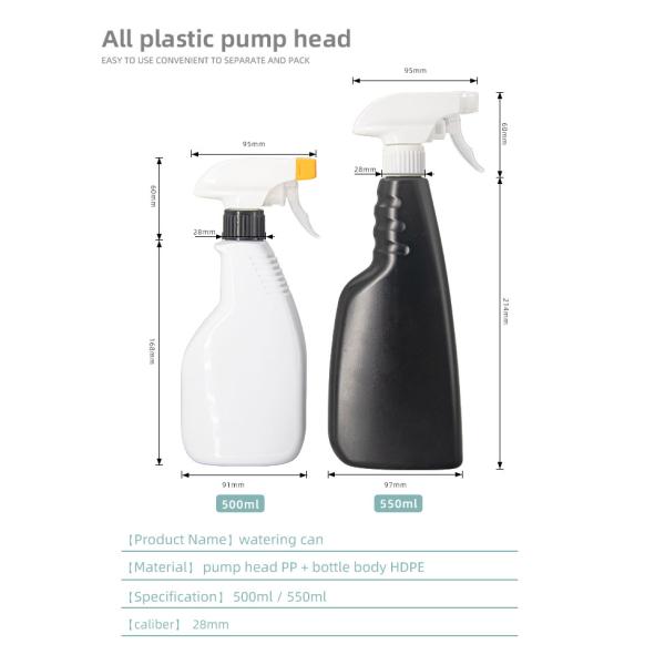 Plastic 500ml HDPE Plastic Trigger Spray Bottles For Cleanser Packaging