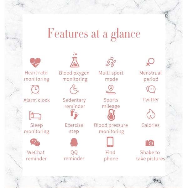 Браслет IP68 модных красных дам ремня RTL8762CK умный делает водостойким