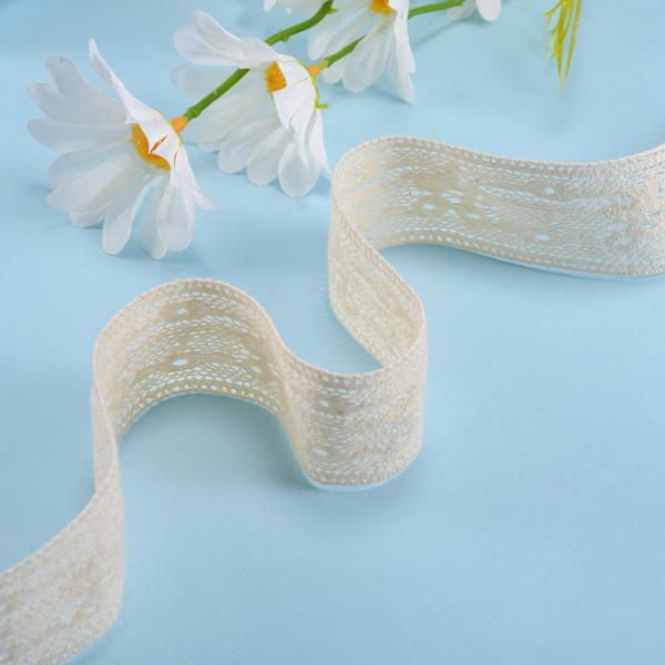 Вышивка Нилоновая хлопчатобумажная кружева Подстрижка 100 ярдов Длина для платья