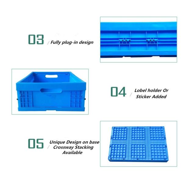 600x400x175 small foldable plastic storage boxes collapsible bins