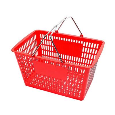 Durable Plastic Hand Shopping Basket 450*330*250mm For Pharmacy Supermarket Grocery Store
