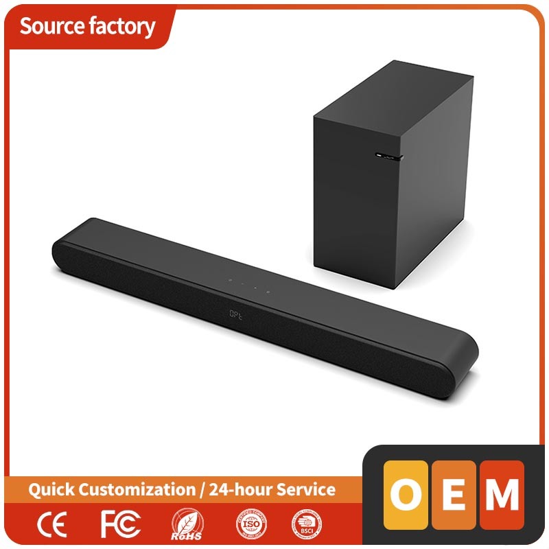 OEM Hifi Audio TV Soundbar 2.1 channel 1000W supports USB AUX Optical bluetooth with spray painting for Home Theatre