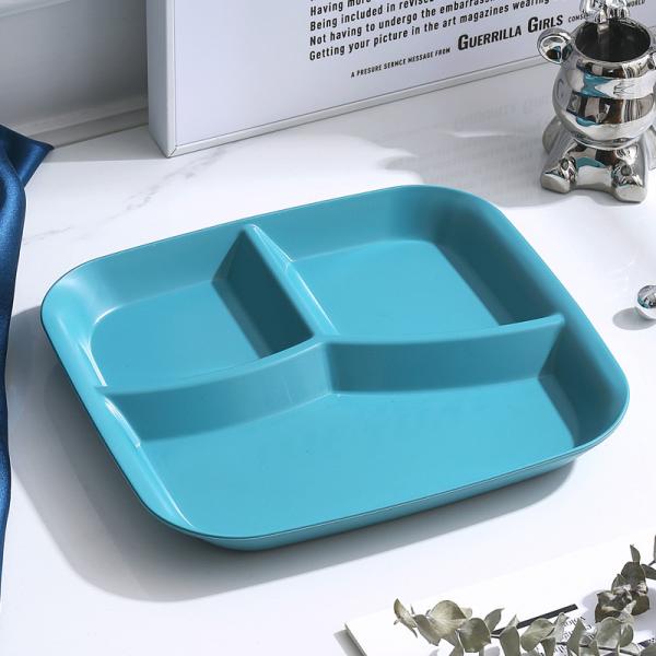 Reutilizável 3 compartimentos Prato de jantar BPA-Free Microondas Lavadora de louça Fios de trigo seguro PP