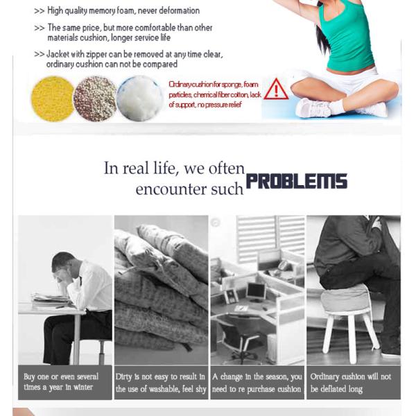 Comfortable and Durable 100% Polyester Donut Hemorrhoid Seat Cushion for Elderly