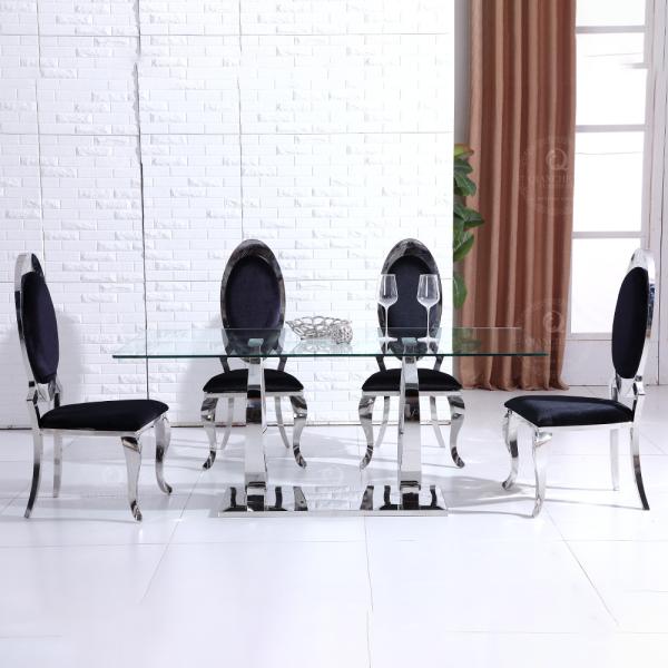 160x90x75cm Tempered Glass Dining Table Home Furniture 0.12m3