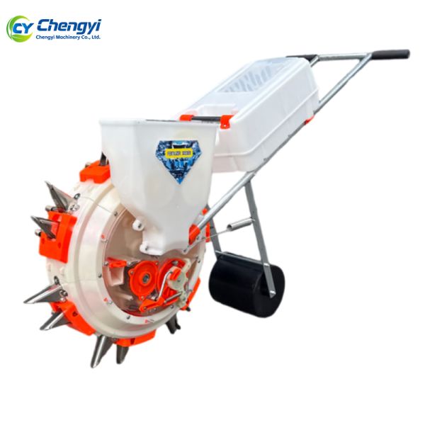 Manual Seeder Machine With Fertilizing Walking Row Drill Portable Combined Sowing Equipment