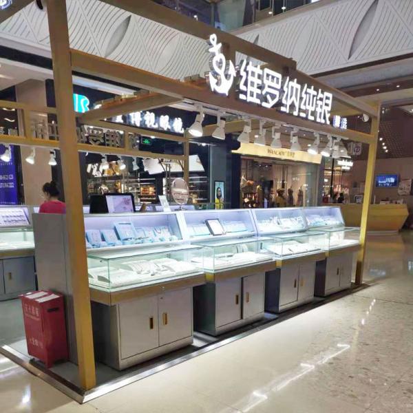 Commercial Sectional Display Furniture for Gold Jewelry Mall Display Kiosk Showcase