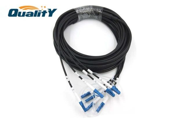 4 Core G657A1 Black OD5.0mm Armored Optical Cable LC/UPC-LC/UPC