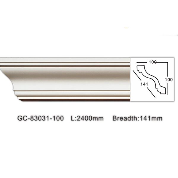 GC-83031 170mm High Quality Delicate Beautiful Polyurethane Plain Crown Interior Decorative Cornice Moulding Baseboard Skirting Board