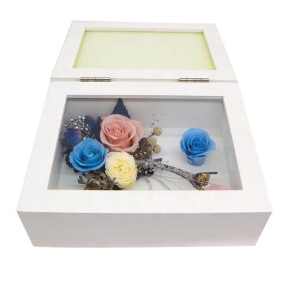 O toque macio preservado eterno do quadro da foto da caixa de presente de Rosa durou por muitos tempos