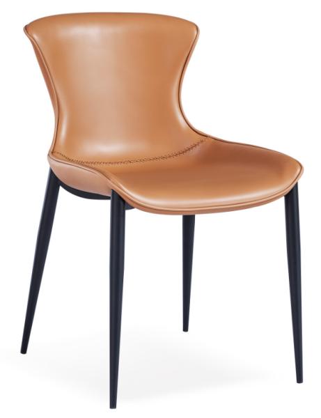 48CM Leather Painted Dining Room Chairs With Metal Frame