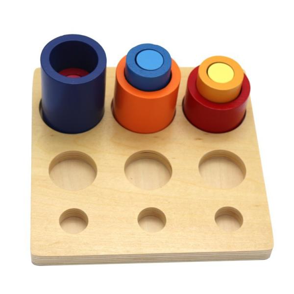 Wooden Early Education Thinking Round Block Develop Children Intelligence Baby Coordination Square Assembled Toy