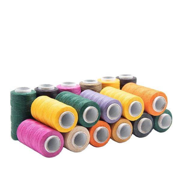 МЕРЦЕРИЗОВАННАЯ 100% полиэстерная плоская кожа Восковая нить 150d/16 Восковая нить для шитья кожи