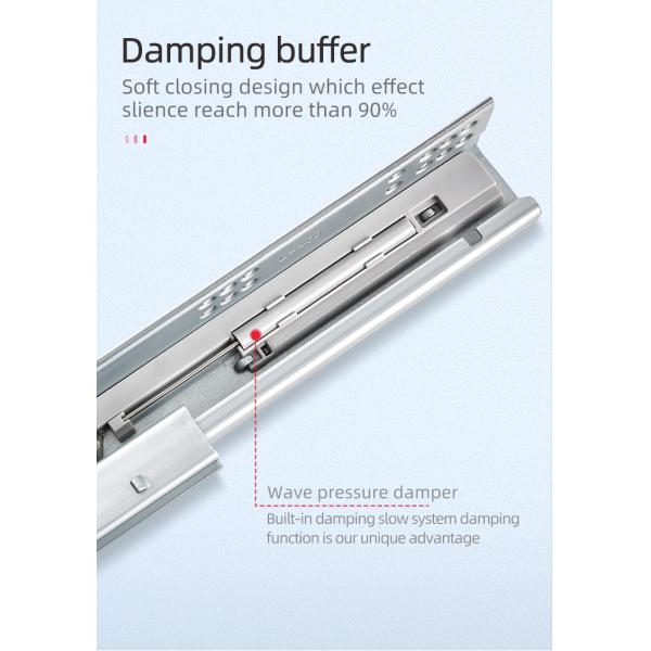 3D Plastic Clip Full Extension Soft Close Undermount Drawer Slide for Kitchen Cabinet