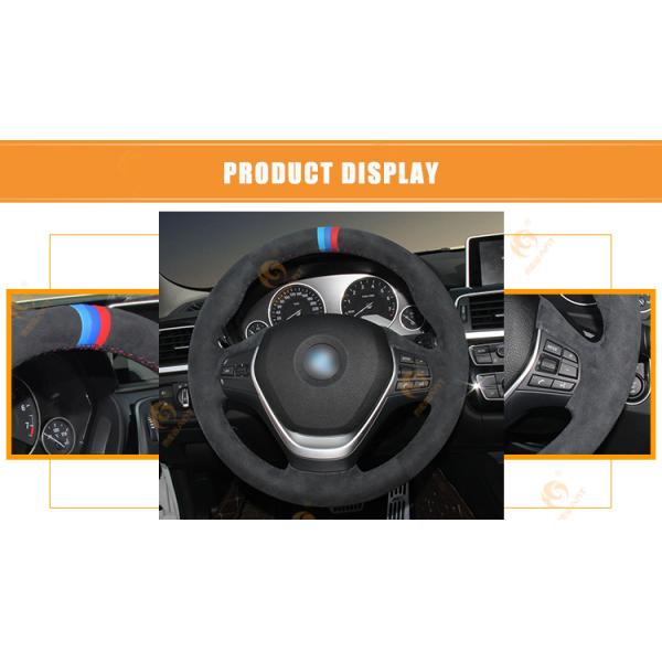 Custom Black Suede Steering Wheel Cover for BMW 3 Series F30 F34 Gran 2 Series F22 Coupe F23 4 Series F32 F36 F20