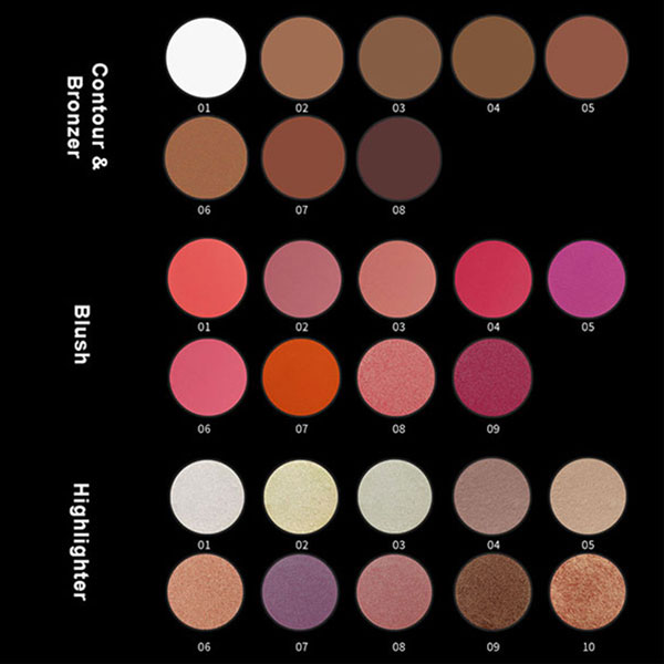 Face Makeup Highlighter Palette High Pigment Blush And Bronzer