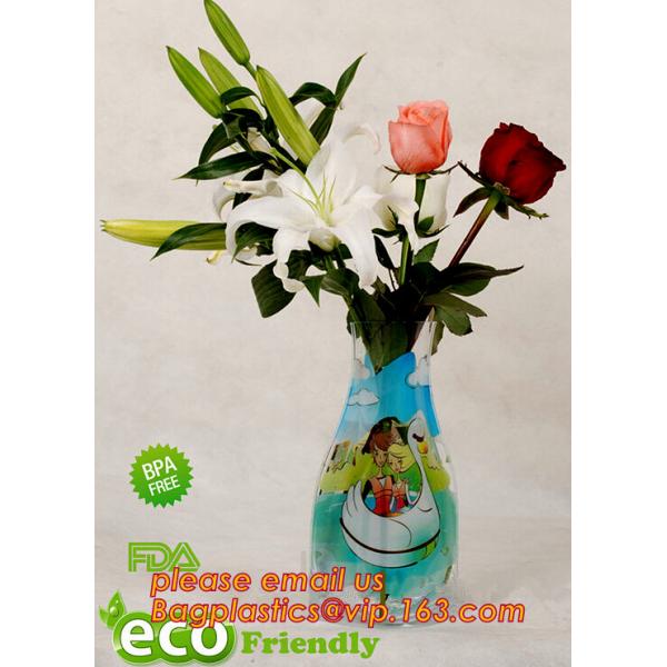 Vinyl Plastic Standup Flower Vase,PVC Plastic Flower Vase With Wonderful Design,Waterproof Foldable Plastic