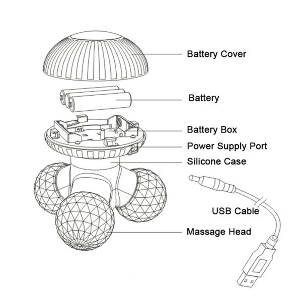 Multi Purpose Mushroom Shaped Electric Body Massager Handheld Vibration Massage Device with Plug-in Power Source