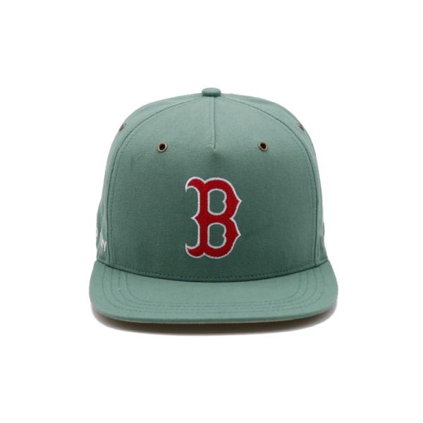 Green vintage cotton adjustable snap back blank solid color flat brim snapback cap 3d embroidery snapback