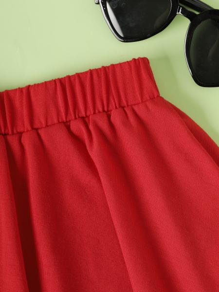 Meninas Red Short Skirts And Dresses With Love Heart Pattern em Poliéster Spandex