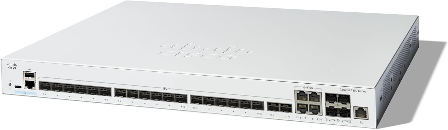 Cisco Catalyst C1300-24XS Managed Switch with 480 Gbps Capacity and 24 Ports 10G SFP+