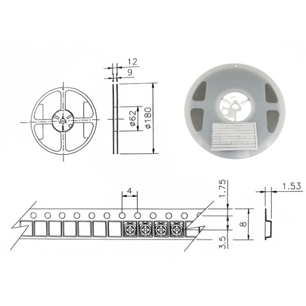 C3305 3x3mm Glass Glaze Patch SMD Trimmer Potentiometer with 100Ω~1MΩ Adjustable Resistor