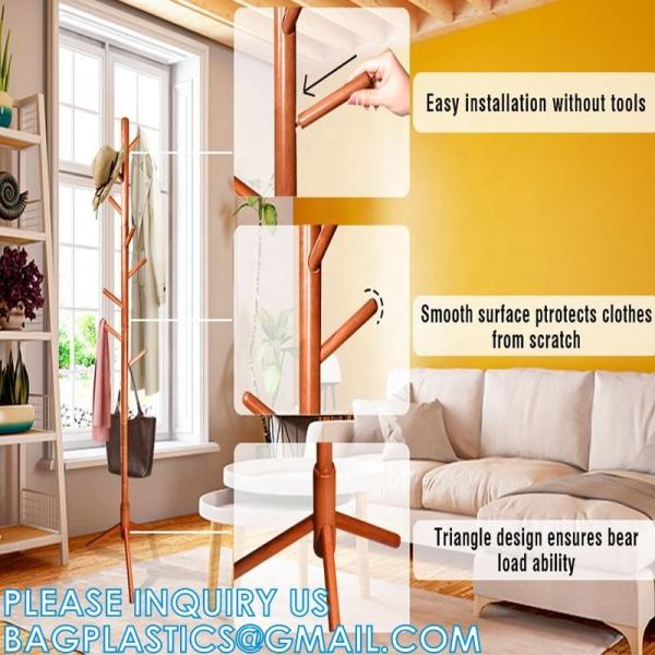 Modern Solid Wood or Steel Creative Living Room, Coat Rank Stand, Floor Clothes Hangers Wooden Coat Racks