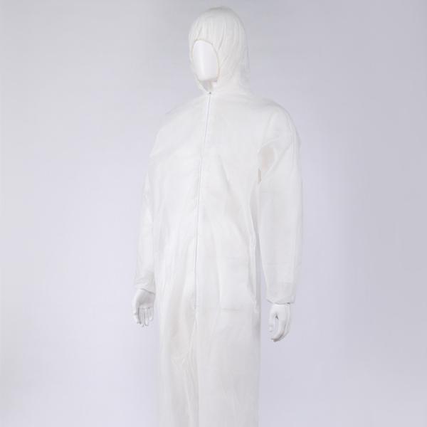 S&J White working protective hooded coverall SMS nonwoven disposable waterproof coverall