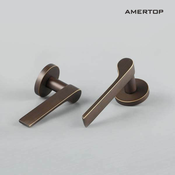 Modern Brass Door Lock Set Gold Black Silver Interiror Double Wood Door Lever Sets