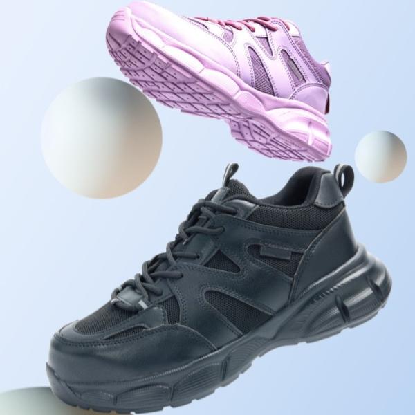 Zapatos de seguridad industriales Zapatos de trabajo de fibra microfibra unisex Zapatos de trabajo de tejido volador Zapatos de seguridad EVA