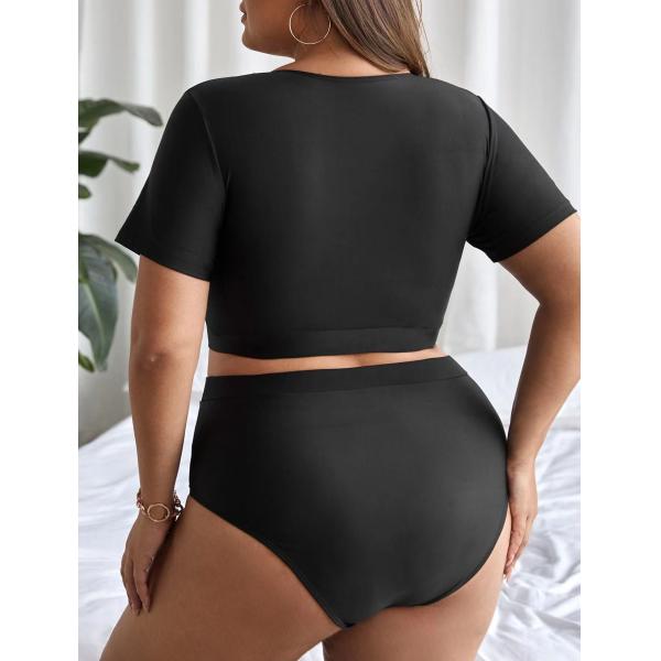 Жемчуг сексуальный плюс купальники размера v - купальные костюмы талии шеи высокие для Curvy женщин