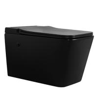 Salle de bain suspendue au mur toilette sans réservoir Matte couleur noire avec une forte puissance de rinçage
