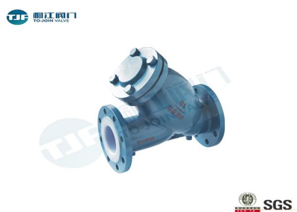  Y Strainer Valve , PTFE Lined Carbon Steel Flanged Y Type Strainer