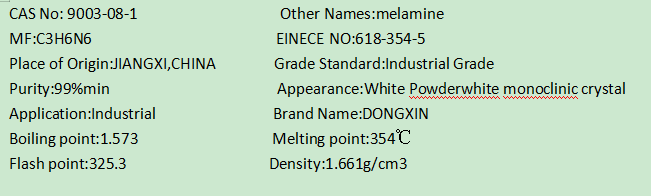 White Melamine 99.8% for Formaldehyde Resin Glazing Powder