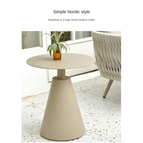 High Temperature Baking Varnish Round Aluminium Garden Table 50*55cm