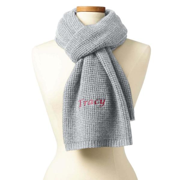 Women ' S 100 % Cashmere Knitted Neck Scarf Soft Waffle Stitch 7GG Gauge
