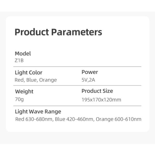 Lighten Wrinkles Spots 70g Red Blue Orange 680nm 5V 2A LED Light Therapy Mask