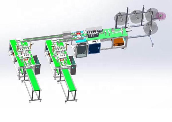 3 Layers Disposable Mask Making Machine , High Capacity Surgical Mask Making Machine
