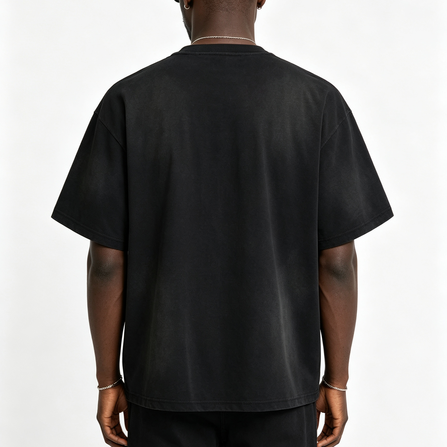275GSM Basic Crew Neck Tee Spray Wash Short Sleeve Crew Neck Raw Edge