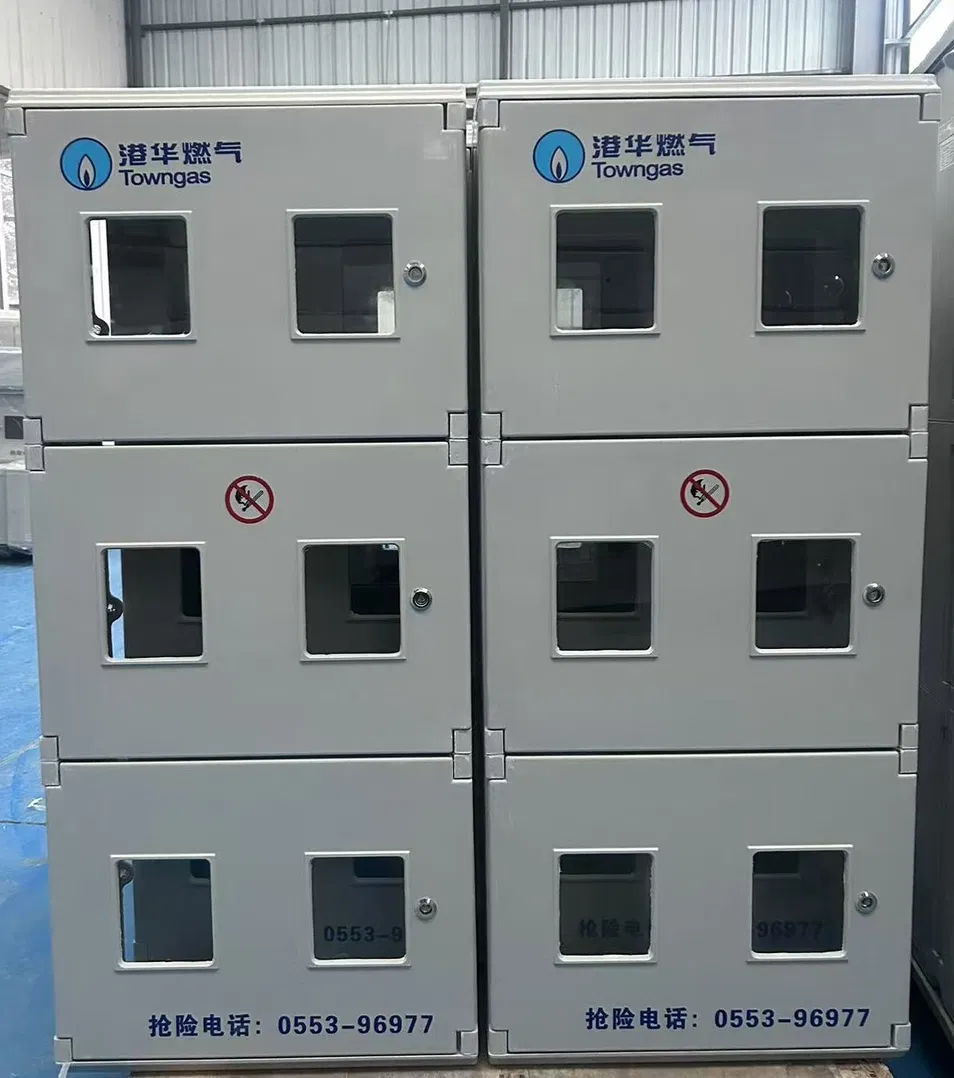 Durable 6-Unit SMC Gas Meter Box with Multi-Point Locking Device