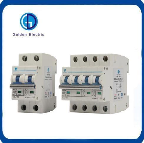 Electric Type MCB 1p/2p/3p/4p 6A 10A 25A 63A with Rated Insulation Voltage Ui VDC 1000V