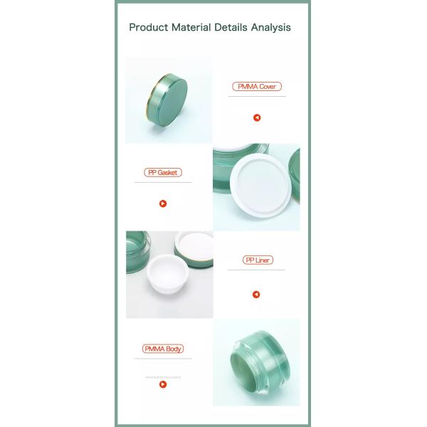 Frasco dobro plástico 10g 20g 30g do creme da parede de Acriylic PP