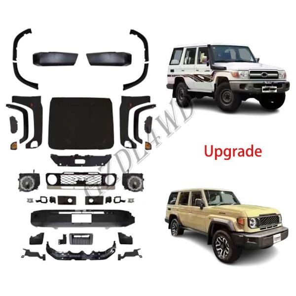 Car Upgrade Body Kit For Land Cruiser 70 Series LC76 FJ76 1984-2023 Upgrade To 2024