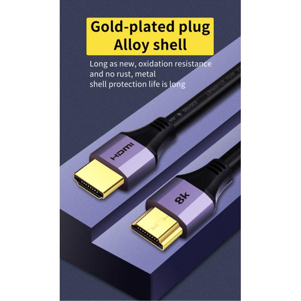 28Awg HDMI Copper Cable Custom Logo For Hdtv Ps4  Hdmi 48Gbps